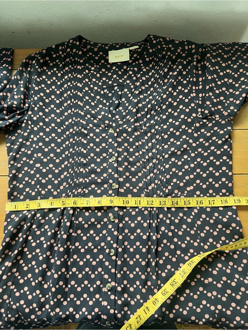 Maeve Anthropologie Navy Blue Polka Dot Button Front - Picture 13 of 14